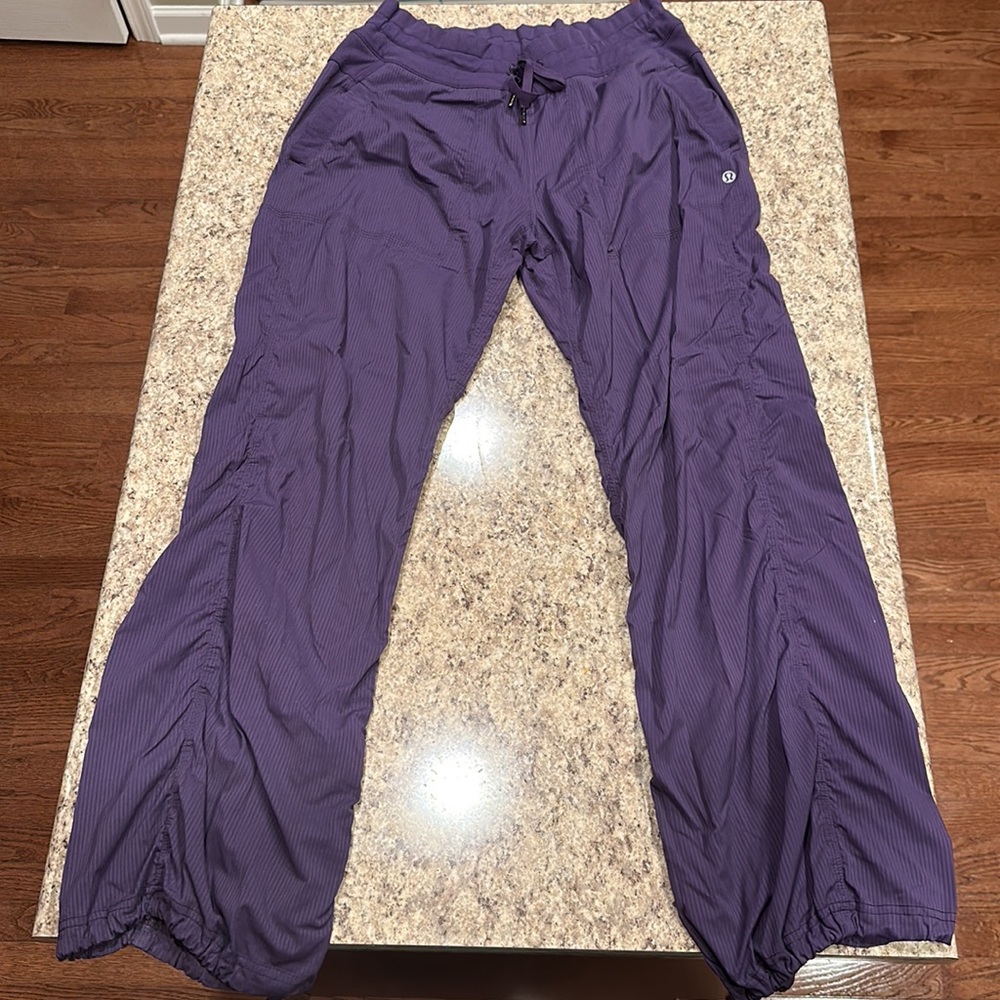 Size 8 Lululemon purple dance studio pants